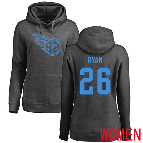 Tennessee Titans Ash Women Logan Ryan One Color NFL Football #26 Pullover Hoodie Sweatshirts->nfl t-shirts->Sports Accessory